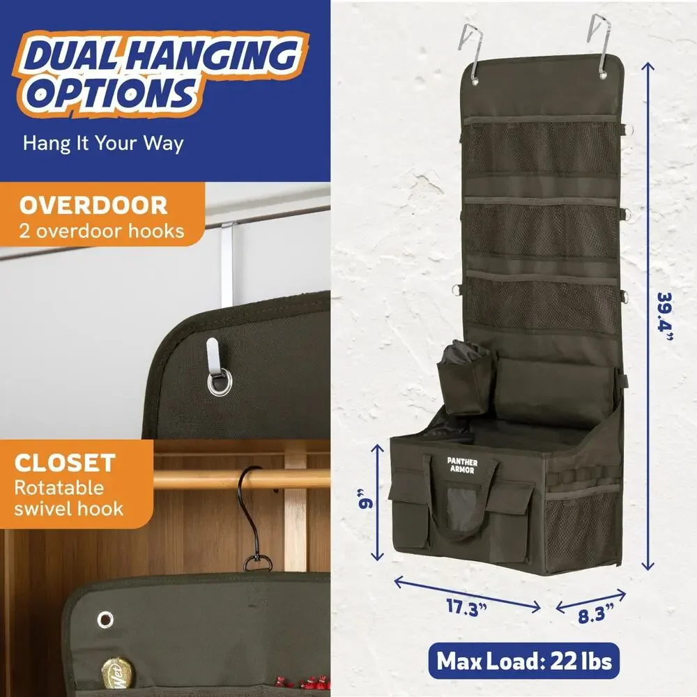 Panther Armor Dog Travel Bag 2-in-1‎ Portable Over Door Storage Slate Gray